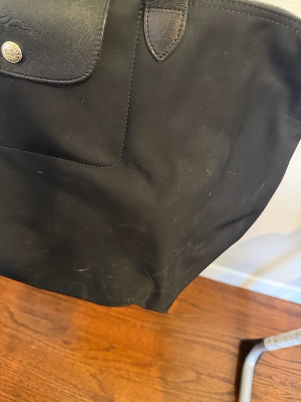 Longchamp Black Nylon Tote with Leather Trim - Picture 5 of 5